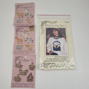 Creative Uniques "Baskets For Sale" Sweatshirt Applique & Buttons CU165